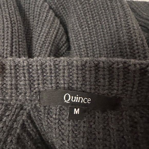 Quince Organic Cotton Fisherman Crewneck Sweater in Charcoal Gray | Size Medium - Picture 6 of 9